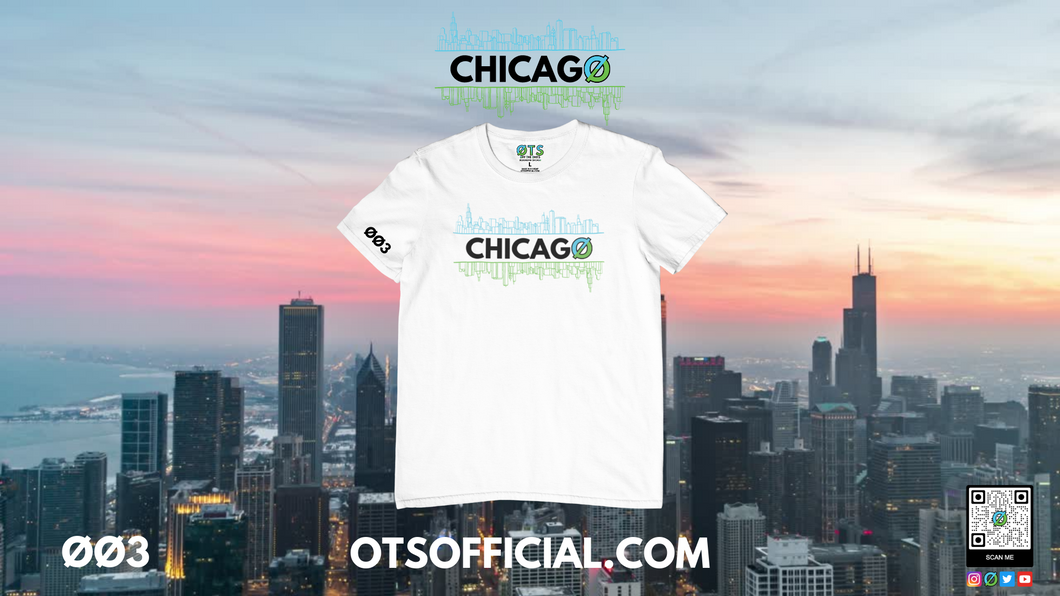 Front only ChicagØ in white
