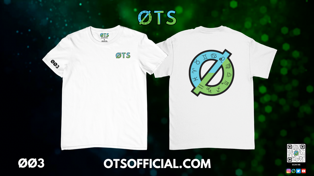 Front only Zodiac signs ØTS logo in white